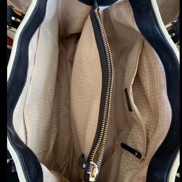 KateSpade NewYork Black/Creme StripedLeather Purse - Picture 14 of 14